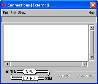 Altia External Connections dialog