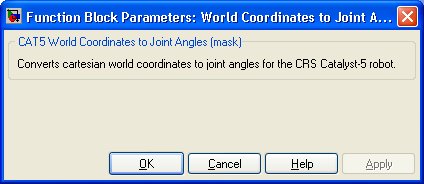 CAT5 World Coordinates to Joint Angles
