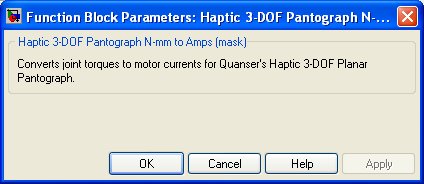 Haptic 3-DOF Pantograph N-mm to Amps