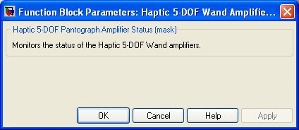 Haptic 5-DOF Wand Amplifier Status