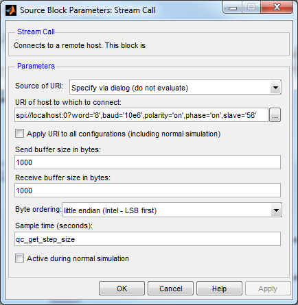 LCD module Stream Call parameters
