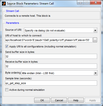 I/O Expander Stream Call parameters