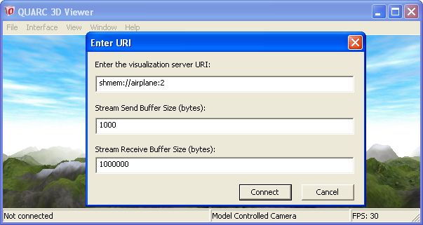 The 3D Viewer Connect dialog box.