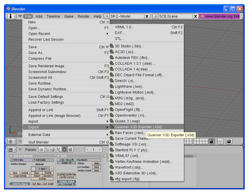 Exporting your mesh from Blender