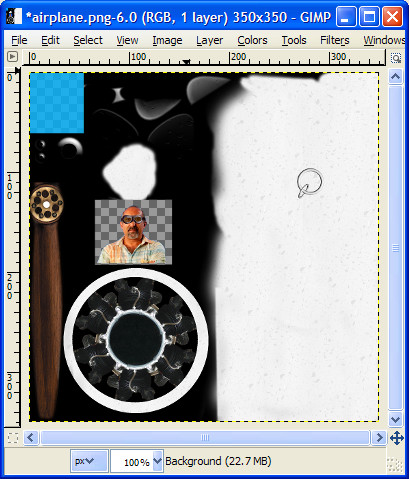 Opening airplane.png in GIMP