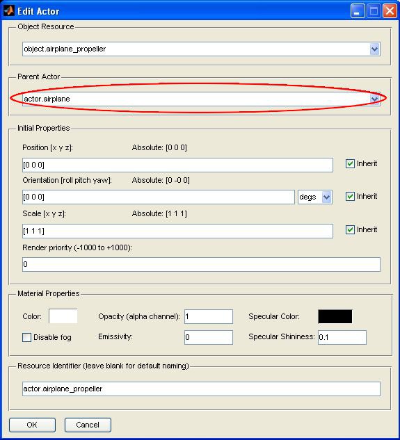 Changing the propeller parent property