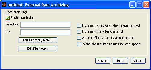 Data Archiving Dialog