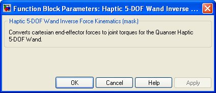 Haptic 5-DOF Wand Inverse Force Kinematics