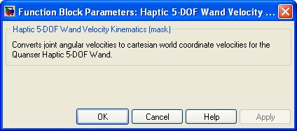 Haptic 5-DOF Wand Velocity Kinematics