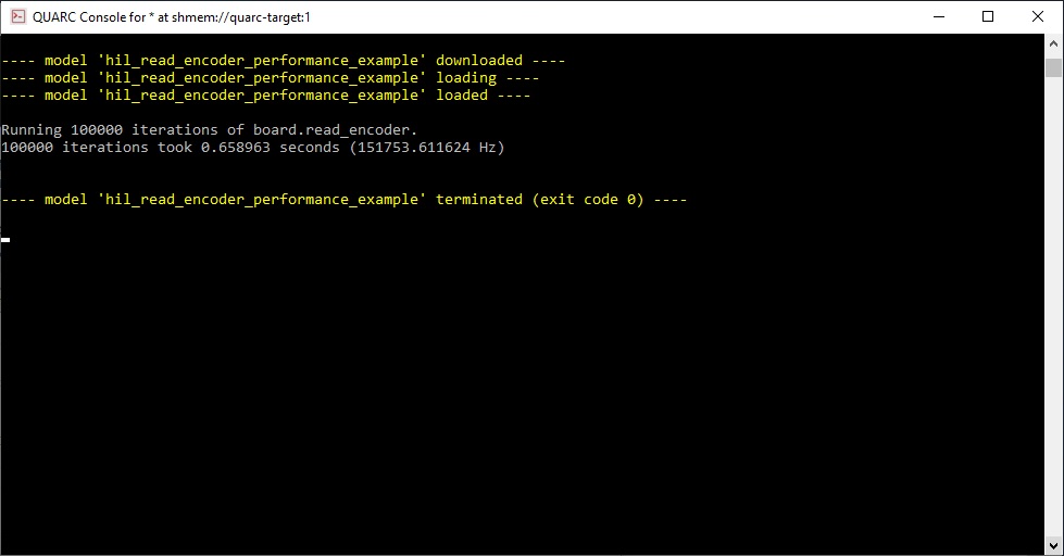 QUARC Console output