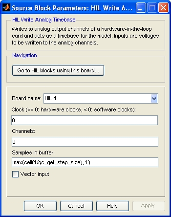 HIL Write Analog Timebase