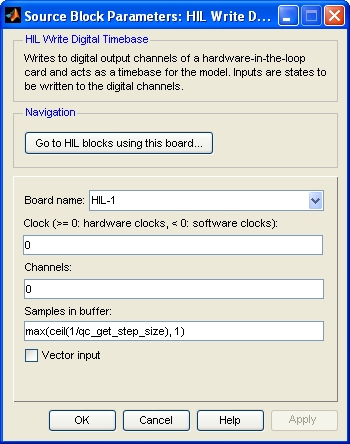 HIL Write Digital Timebase