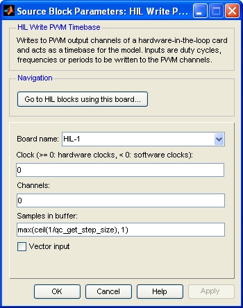 HIL Write PWM Timebase