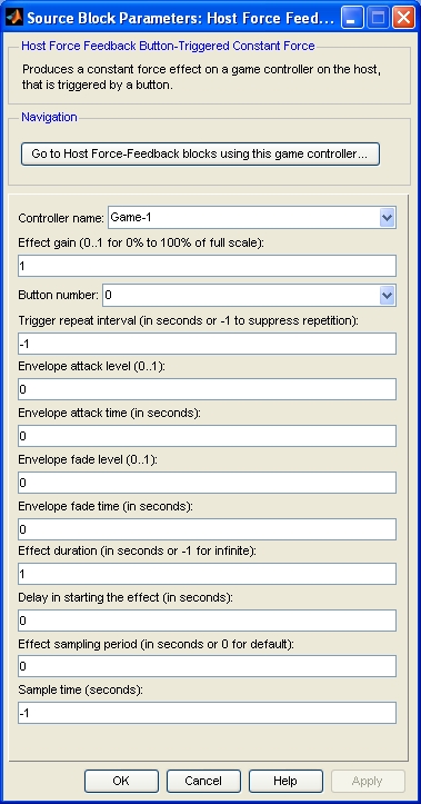 Host Force Feedback Button-Triggered Constant Force