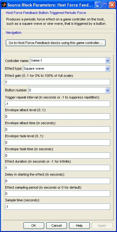 Host Force Feedback Button-Triggered Periodic Force