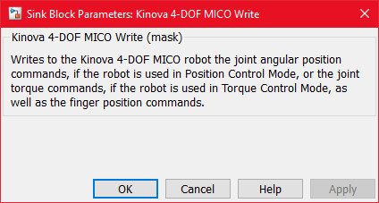 Kinova 4-DOF MICO Write