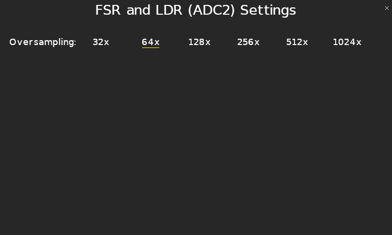 Quanser Mechatronic Sensors Trainer USB FSR and LDR (ADC2) Settings Page