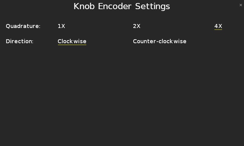 Quanser Mechatronic Sensors Trainer USB Knob Encoder Settings Page