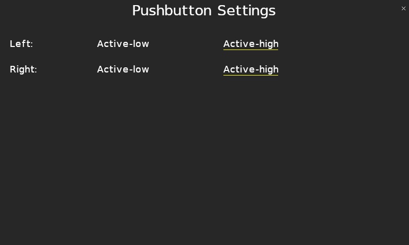 Quanser Mechatronic Sensors Trainer USB Push Button Settings Page