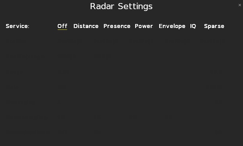 Quanser Mechatronic Sensors Trainer USB Radar Off Settings Page