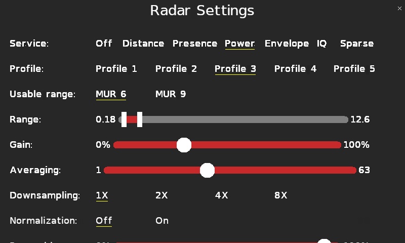Quanser Mechatronic Sensors Trainer USB Radar Power Settings Page 1