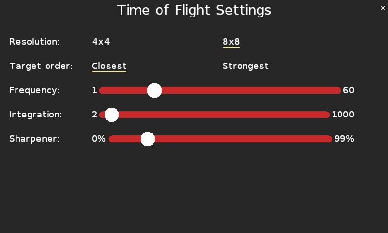 Quanser Mechatronic Sensors Trainer USB Time of Flight Settings Page