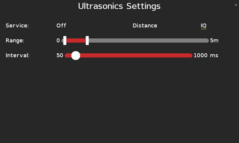 Quanser Mechatronic Sensors Trainer USB Ultrasonic Settings Page