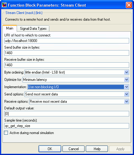 Stream Client Block Properties