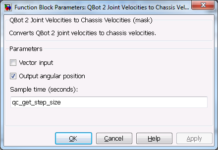 QBot 2 Joint Velocities to Chassis Velocities