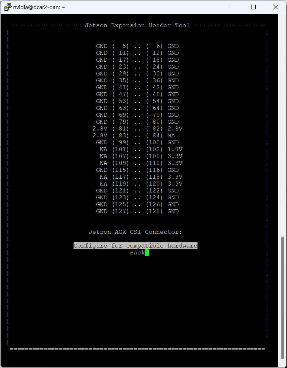 Jetson IO connector page