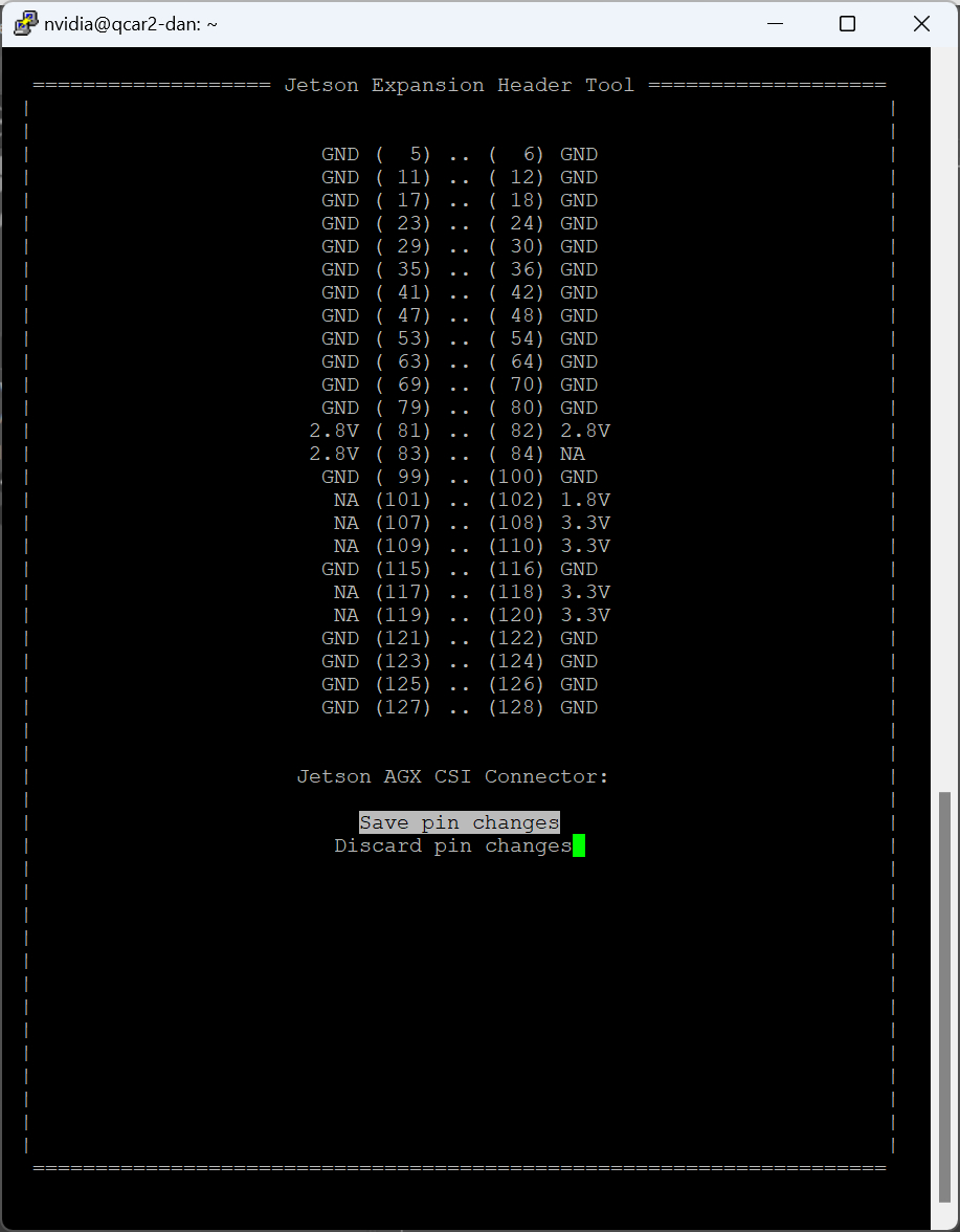 Jetson IO save or discard pin changes
