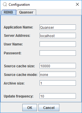 Configuration dialog