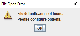 No configuration dialog