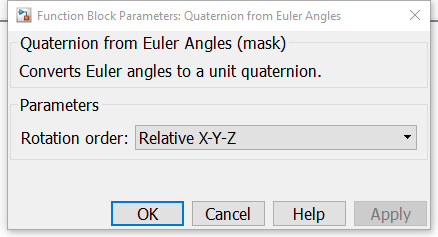 Quaternion from Euler Angles