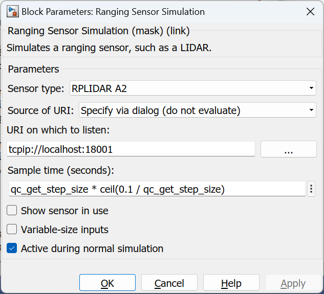 Ranging Sensor Simulation