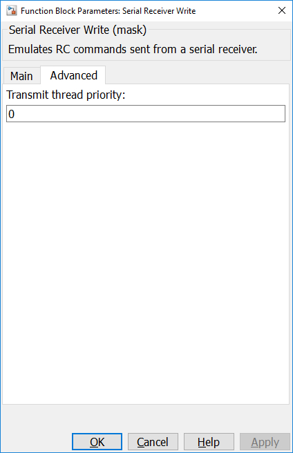 Serial Receiver Write Advanced tab