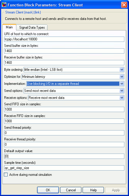 Stream Client Block Properties