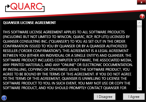 License Agreement Page