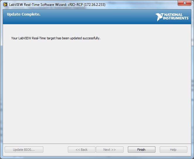 Real-Time Software Wizard update complete