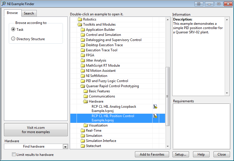 RCP Position Control HIL Example